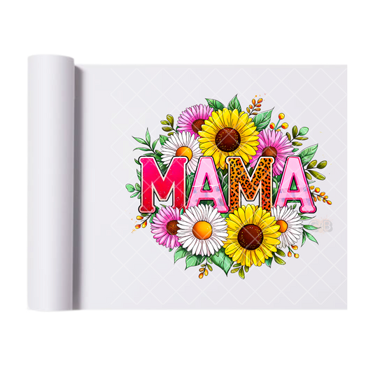 Mama Bouquet Pink A’s - Direct Print Film Transfer for T-Shirts, Cotton, Polyester & Blends - High-Quality Print