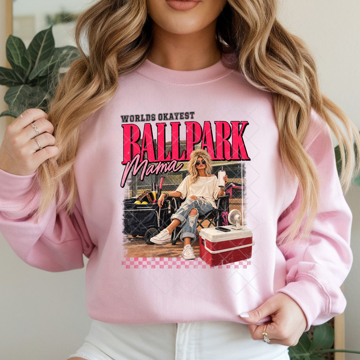 World's Okayest Ballpark Mom - Premium Graphic T-Shirt for Casual Wear