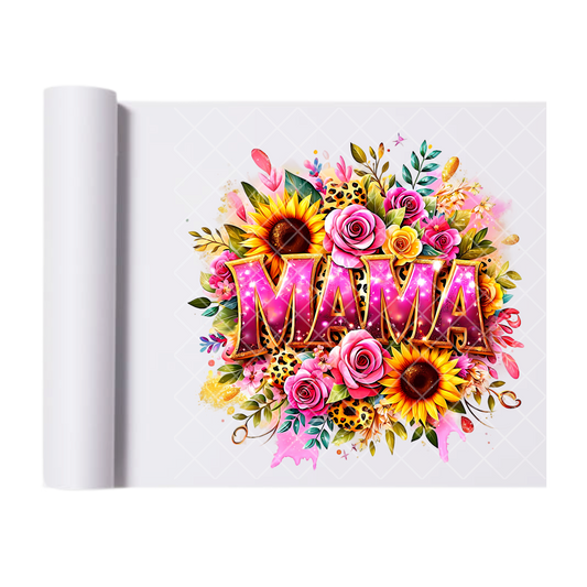 Vibrant Mama With Sunflowers - Direct Print Film Transfer for T-Shirts, Cotton, Polyester & Blends - High-Quality Print