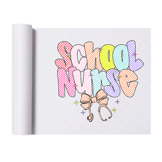 School Nurse - Direct Print Film Transfer for T-Shirts, Cotton, Polyester & Blends - High-Quality Print