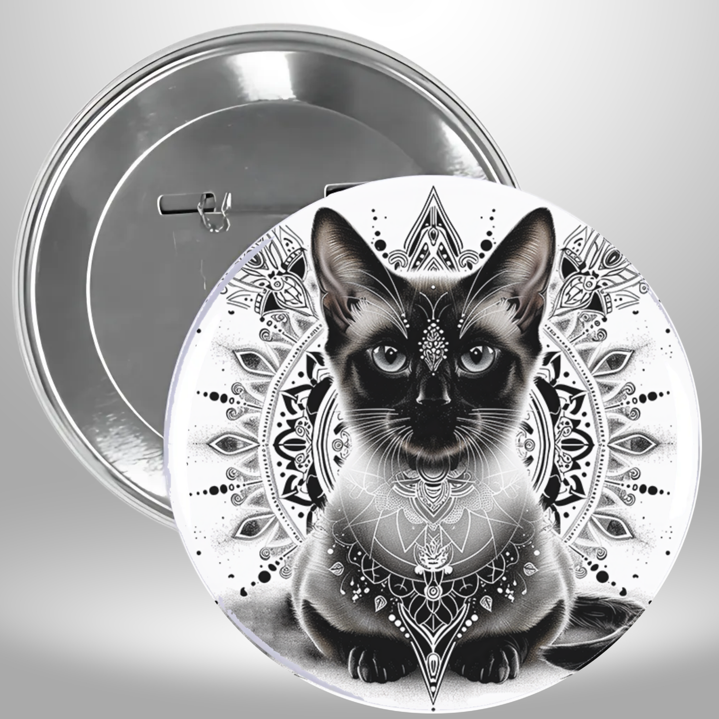 Bw Cat Pinback Button