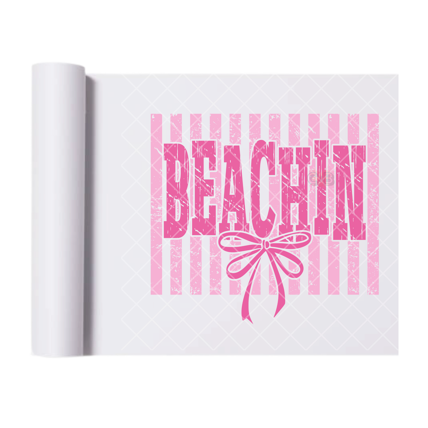 Beachin' Bow & Lines - Ready To Press Print Transfer for Apparel, Cotton, Polyester & Blends - High-Quality Print- Commercial Grade