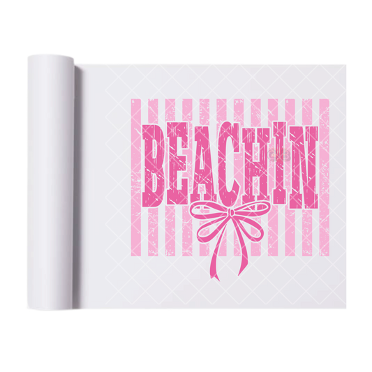 Beachin' Bow & Lines - Ready To Press Print Transfer for Apparel, Cotton, Polyester & Blends - High-Quality Print- Commercial Grade