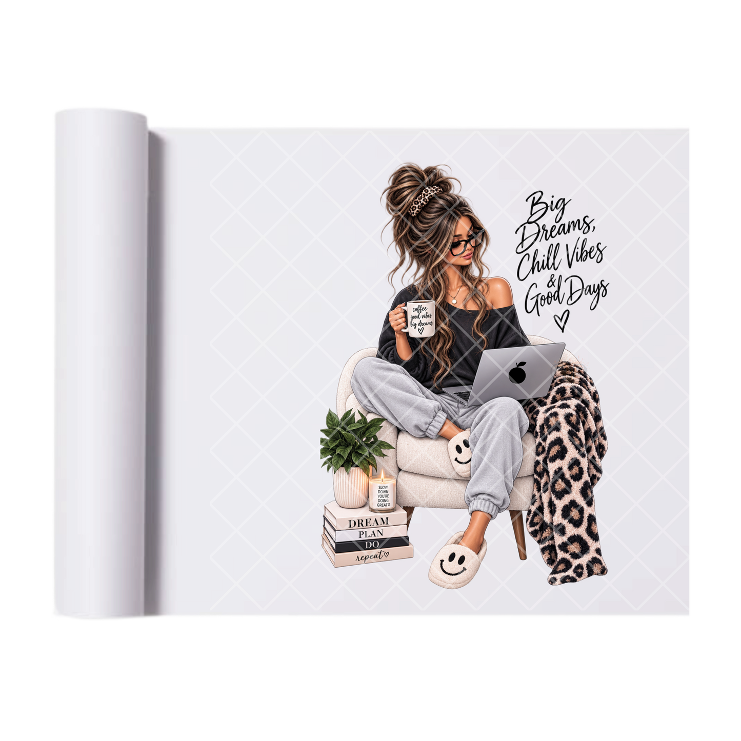 Big Dreams Chill Vibes - Ready To Press Print Transfer for Apparel, Cotton, Polyester & Blends - High-Quality Print- Commercial Grade