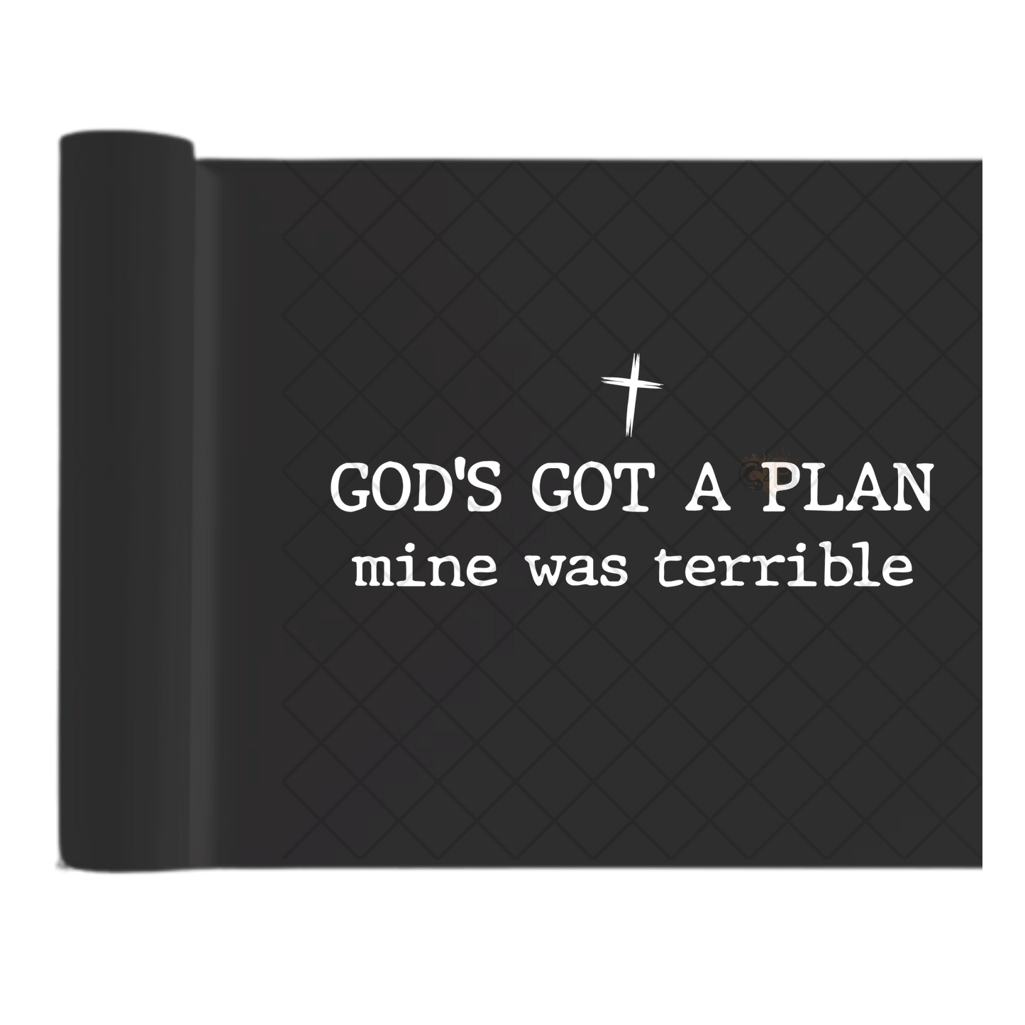 God's Got A Plan Text - Direct-To-Film Heat Transfer for T-Shirts, Cotton, Polyester & Blends - High-Quality Print