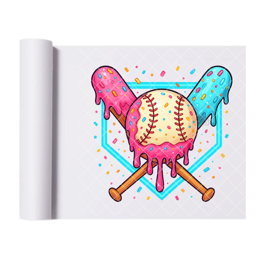 Icecream Baseball Club - Direct Print Film Transfer for T-Shirts, Cotton, Polyester & Blends - High-Quality Print