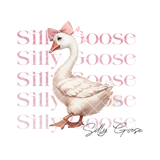 Silly goose pink font bow PNG
