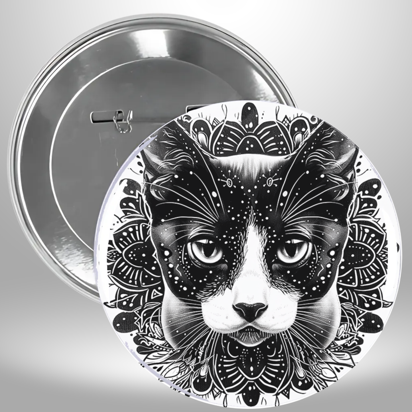 Bw Cat Pinback Button