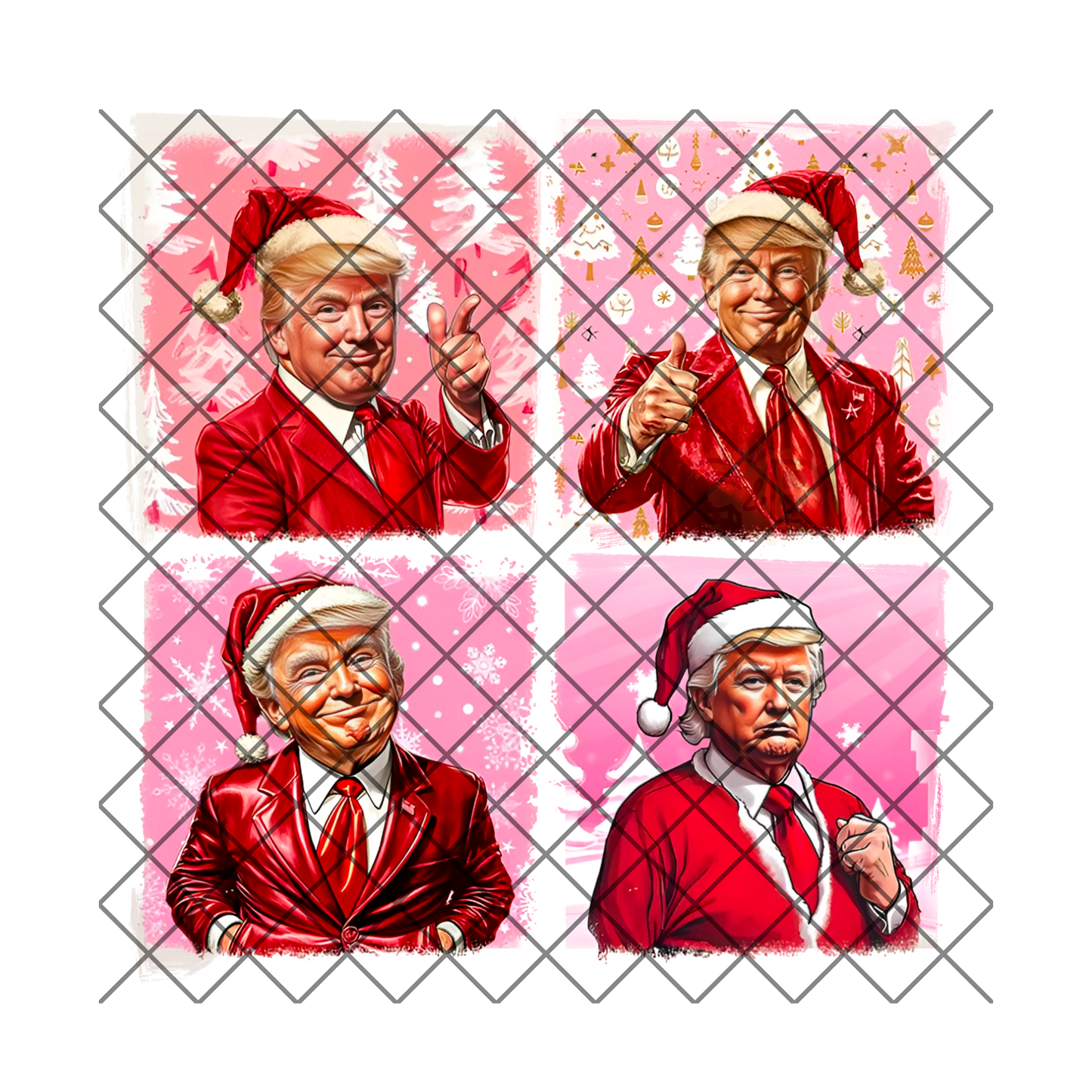 Pink Trump Christmas film t shirt transfer