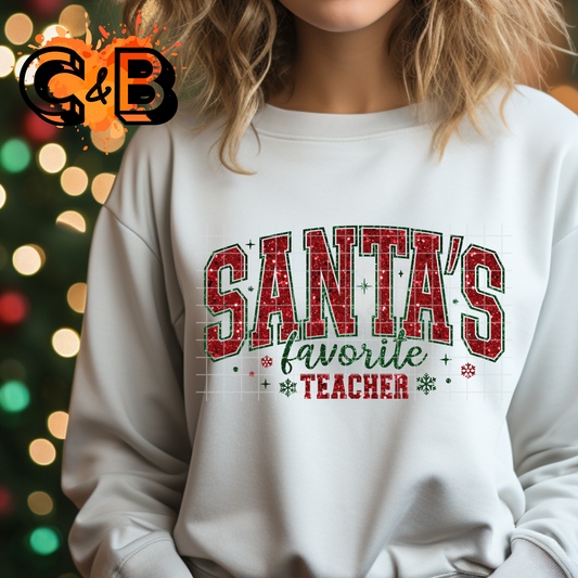 Santa’s Favorite Teacher T-Shirt