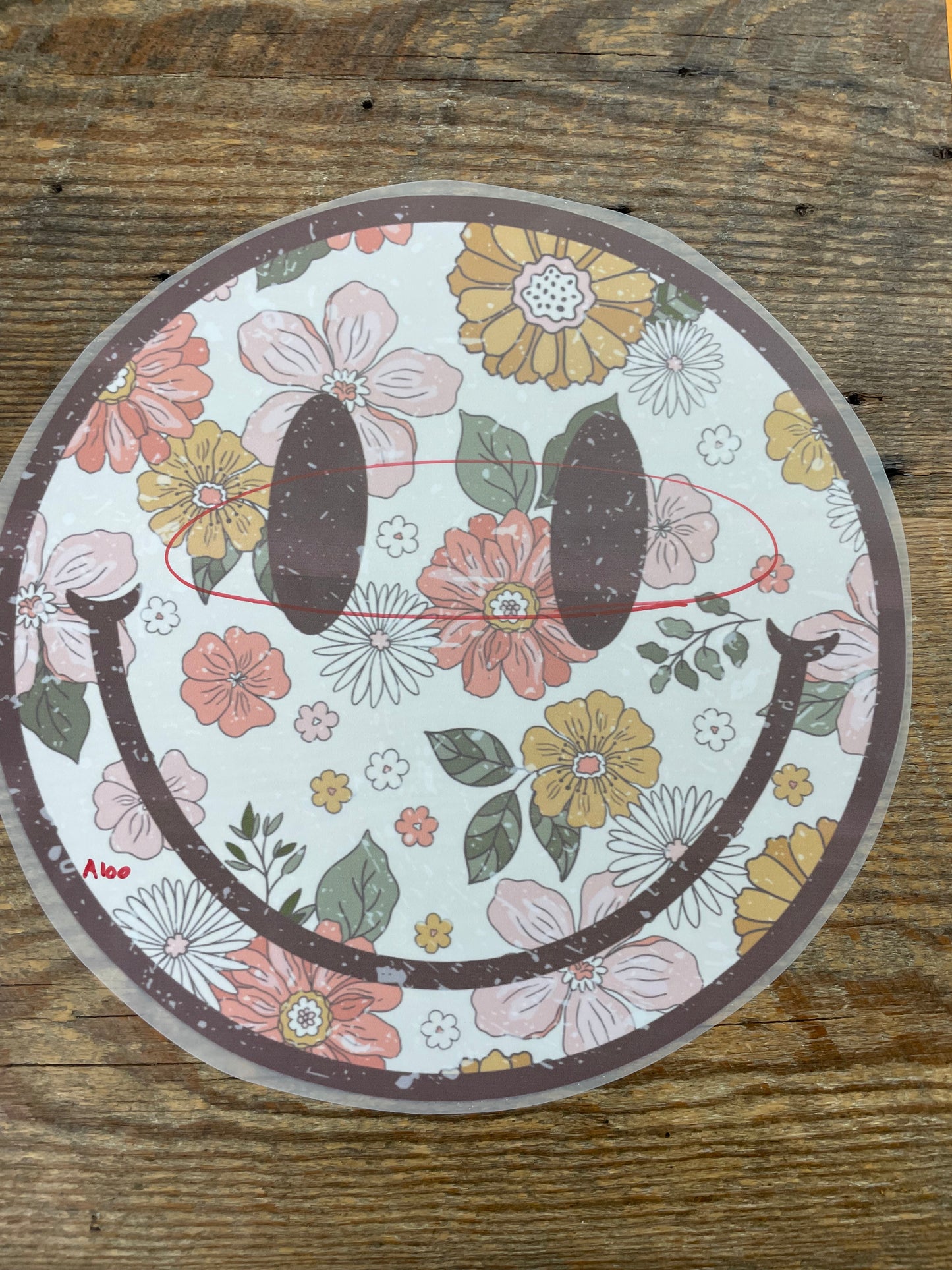 Floral smiley #A100 Discount Print