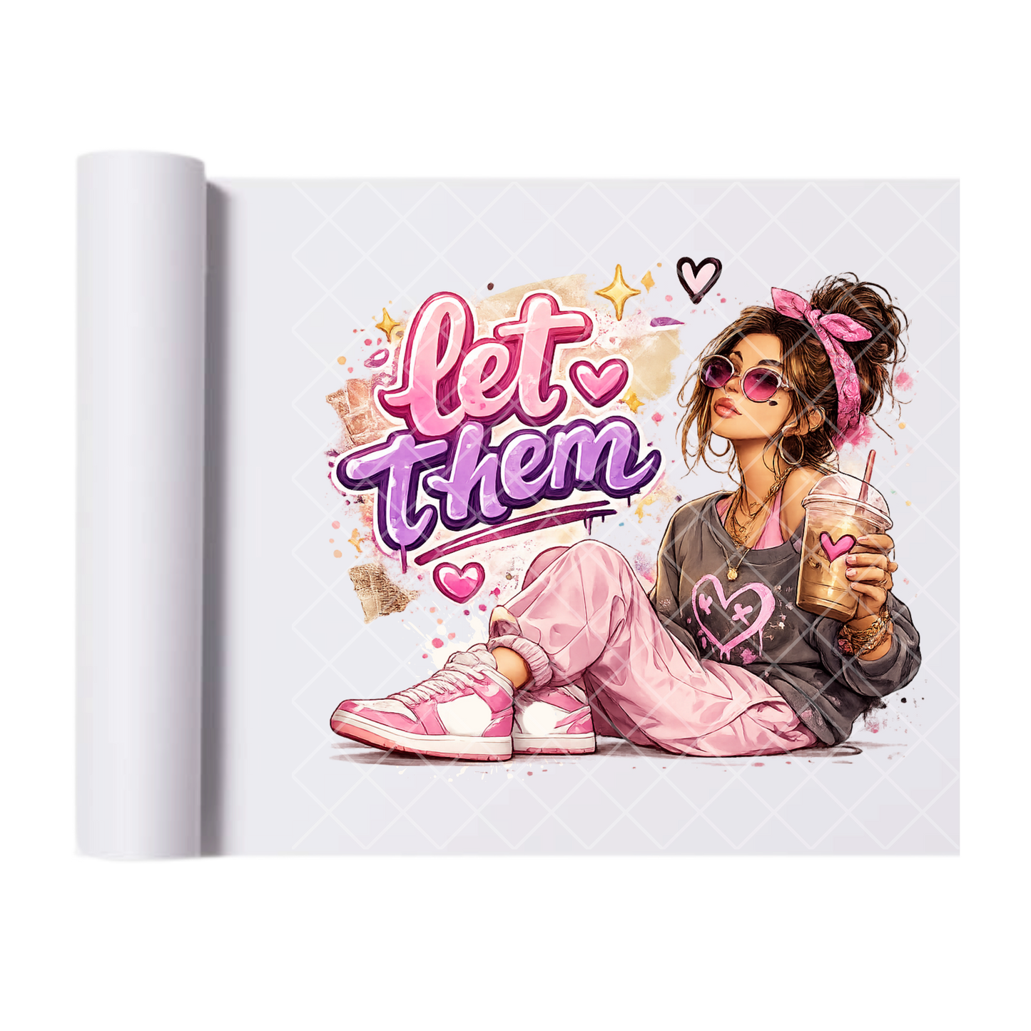 Let Them Chill Pink - Ready To Press Print Transfer for Apparel, Cotton, Polyester & Blends - High-Quality Print- Commercial Grade