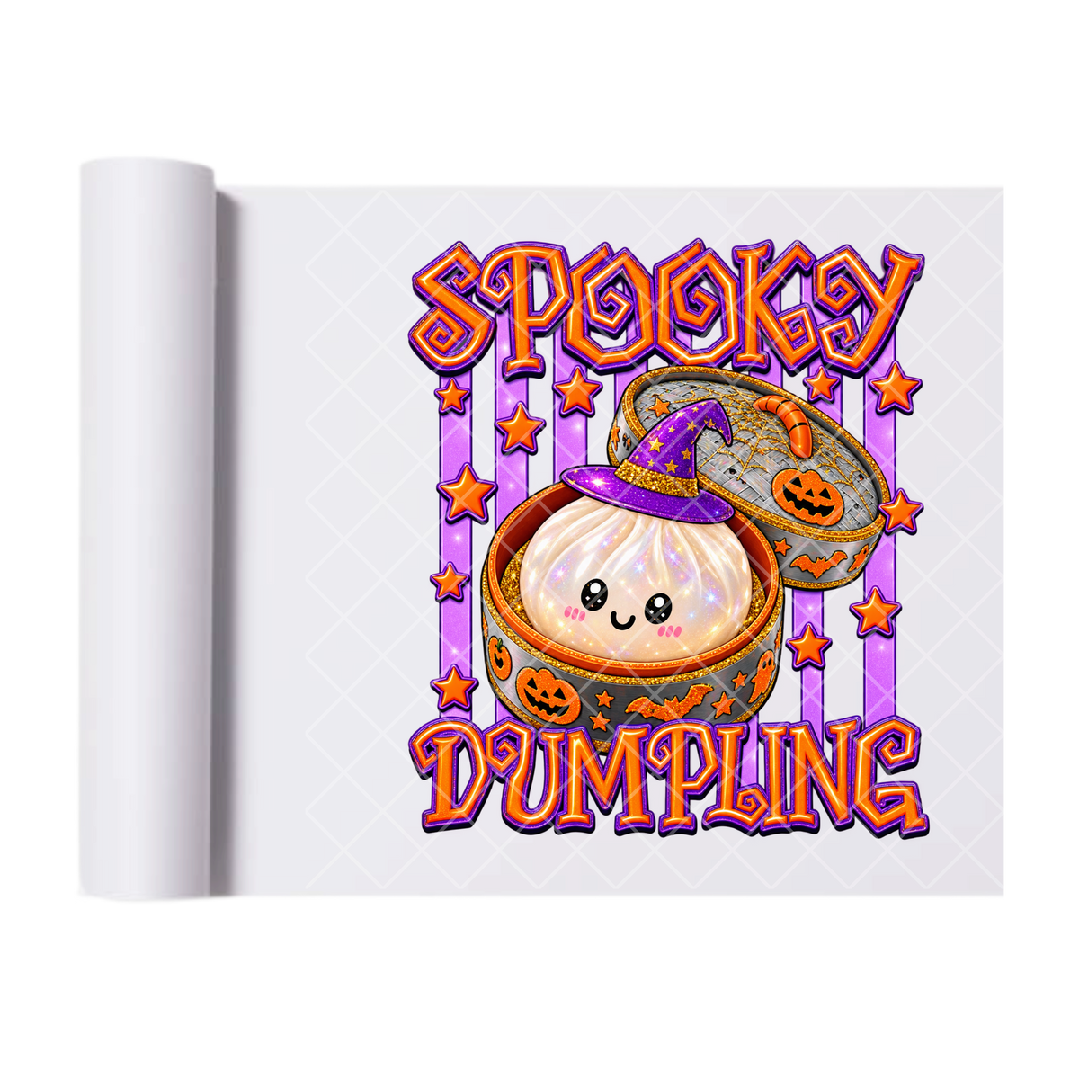 Spooky Dumpling Halloween - Ready To Press Print Transfer for Apparel, Cotton, Polyester & Blends - High-Quality Print- Commercial Grade