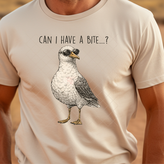 Can I Have A Bite Seagull - Premium Graphic T-Shirt for Casual Wear