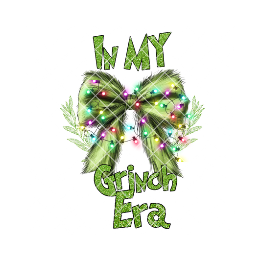 Glitter green man era bow PNG