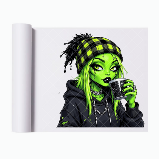 Green Babe - Ready To Press Print Transfer for Apparel, Cotton, Polyester & Blends - High-Quality Print- Commercial Grade