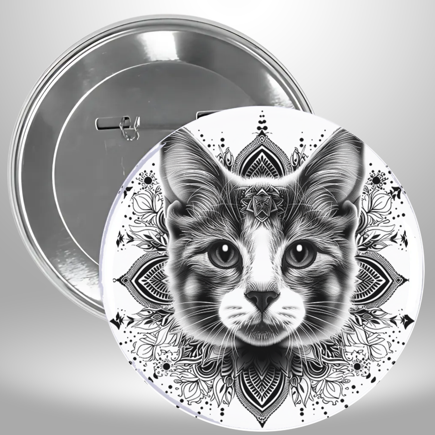 Bw Cat Pinback Button