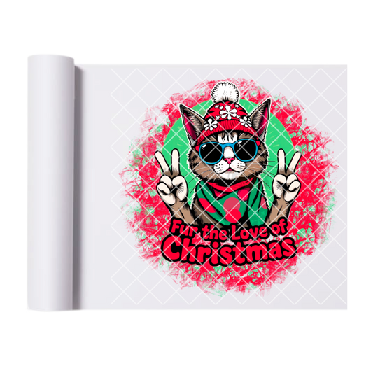 Fur the love of Christmas red and green film t shirt transfer