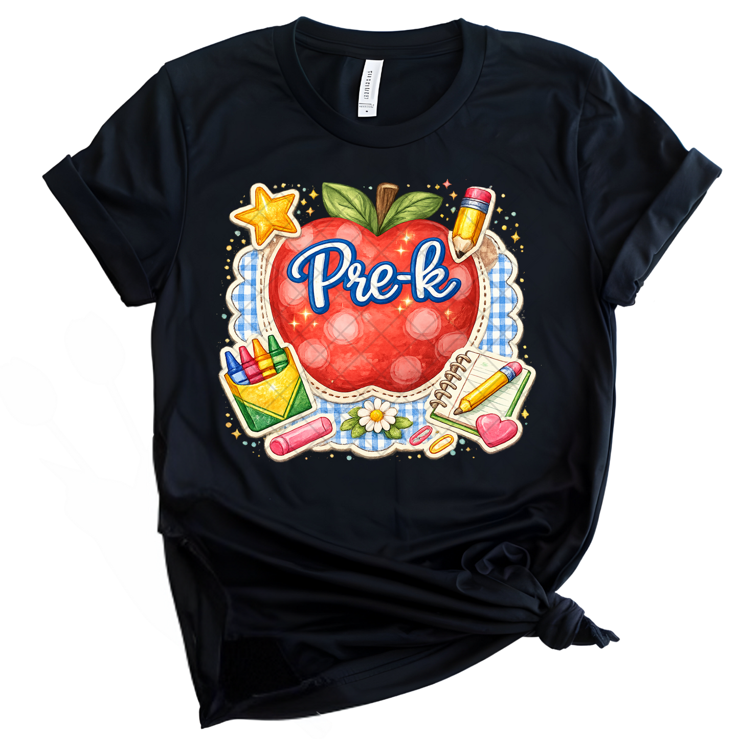 Pre-K Apple & Pencil - Premium Graphic T-Shirt for Casual Wear