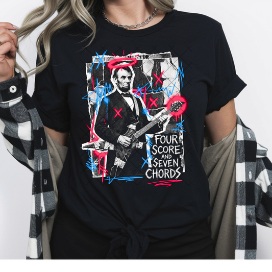 Four Scores Abe - T-Shirt, Premium Graphic, Trendy T-Shirt for Casual Wear