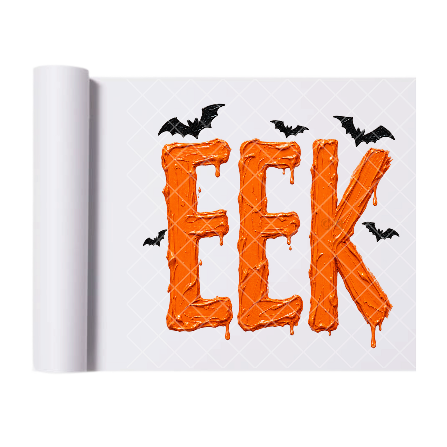 Paint Smudge Eek and Bats - Ready To Press Print Transfer for Apparel, Cotton, Polyester & Blends - High-Quality Print- Commercial Grade