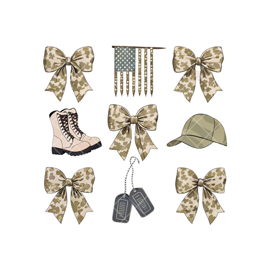 Military Hat Flag Boots Tags PNG
