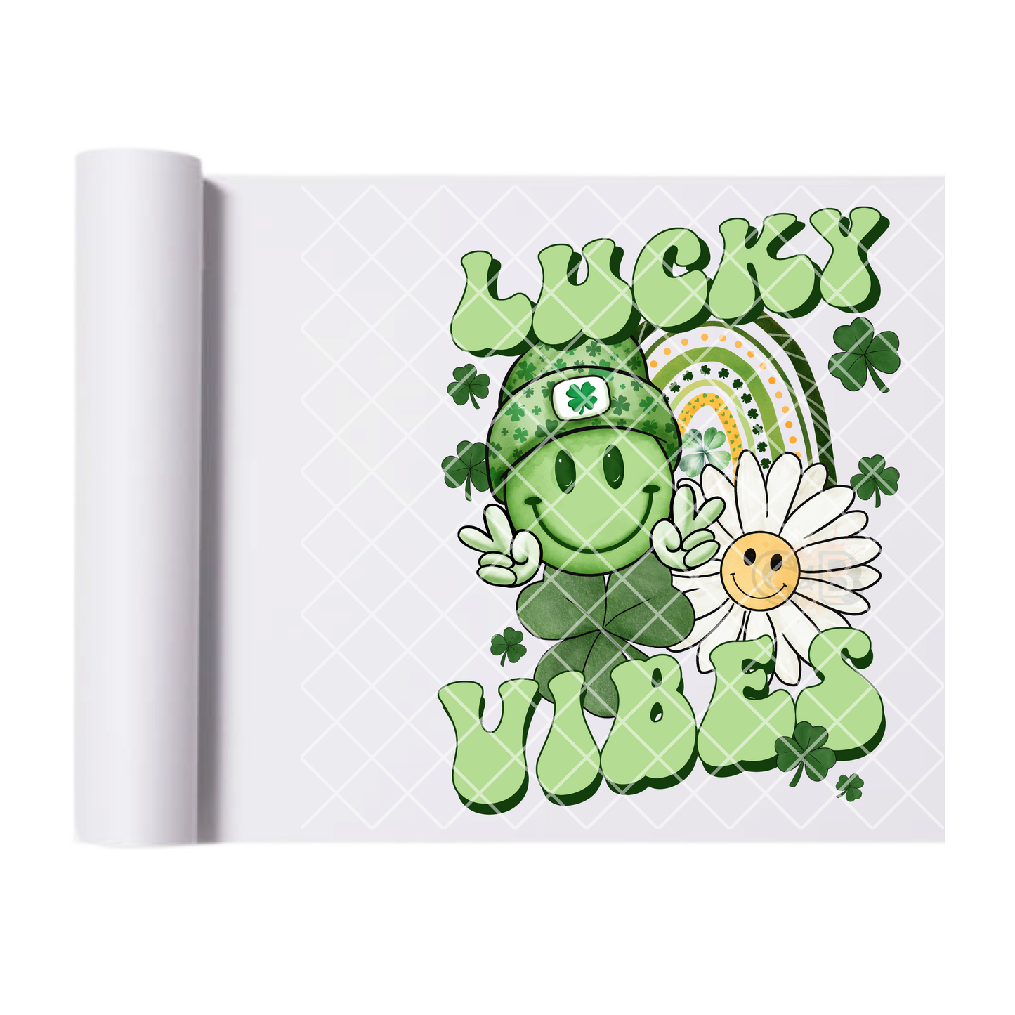 Lucky Vibes Green - Direct Print Film Transfer for T-Shirts, Cotton, Polyester & Blends - High-Quality DTF Print