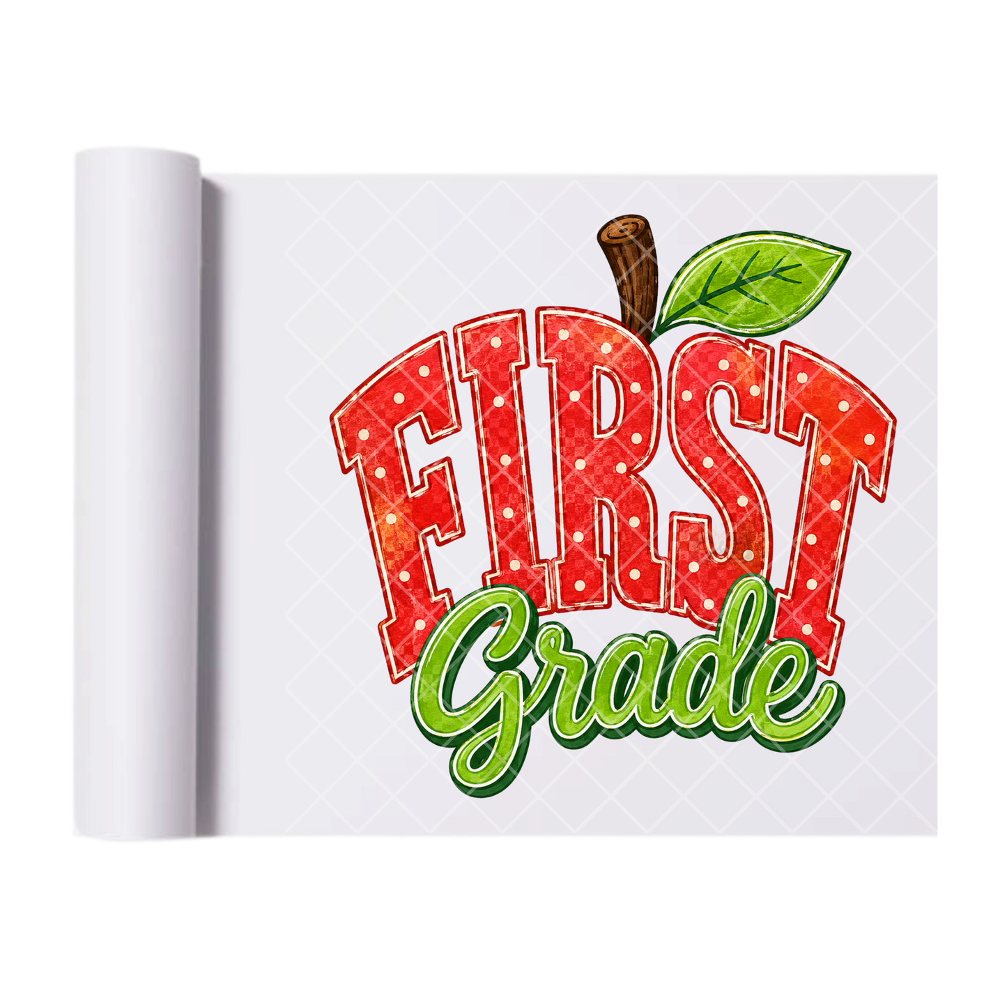 First Grade Apple - Direct Print Film Transfer for T-Shirts, Cotton, Polyester & Blends - High-Quality Print