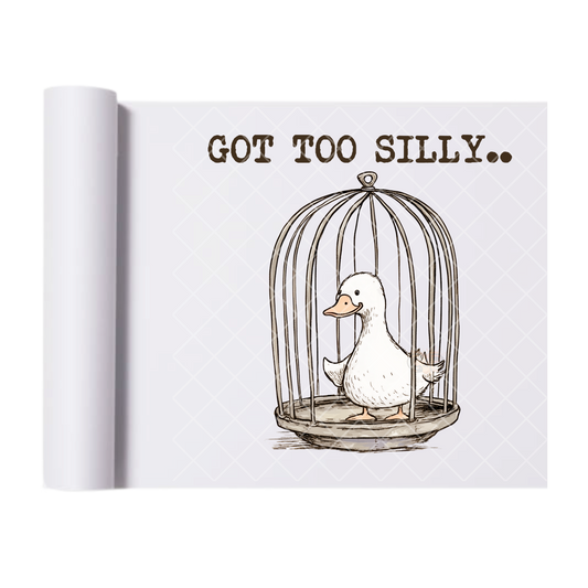 Got Too Silly Cage - Direct Print Film Transfer for Trendy T-Shirts, Cotton, Polyester & Blends - High-Quality Print