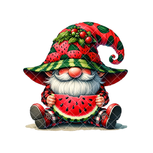 Watermelon Themed Gnome PNG