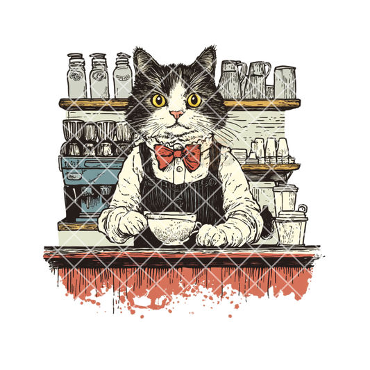 Cat bartender PNG