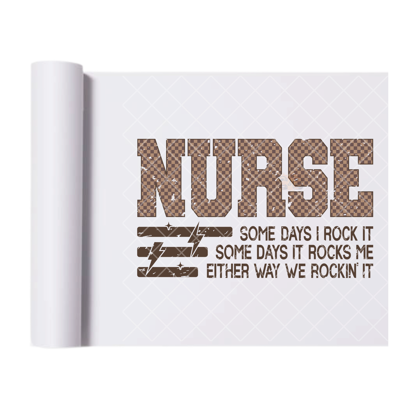 Rockin Nurse - Direct Print Film Transfer for T-Shirts, Cotton, Polyester & Blends - High-Quality Print