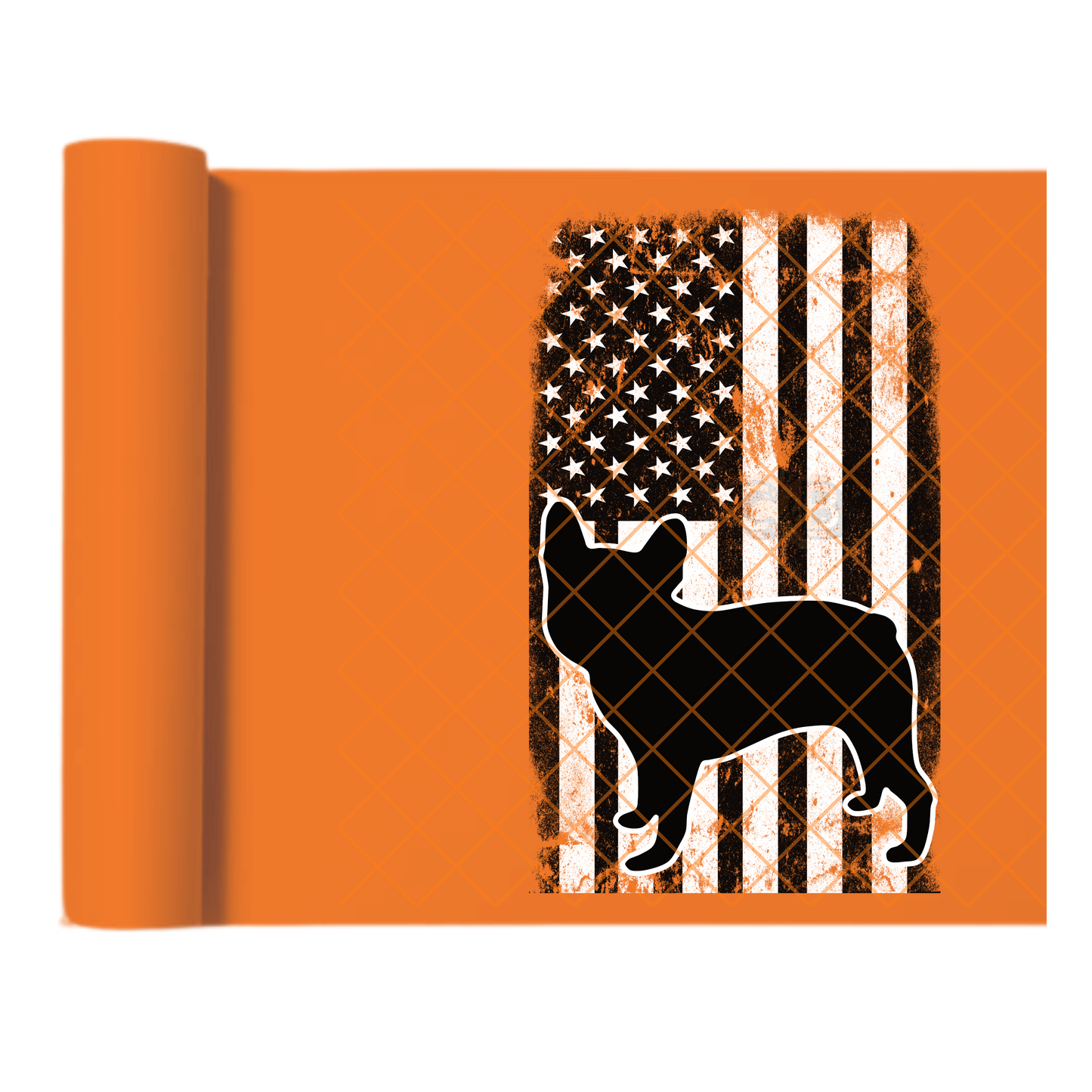 Bulldog American flag black DTF film t shirt transfer