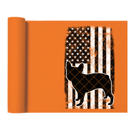 Bulldog American flag black DTF film t shirt transfer