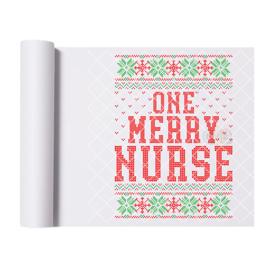 One Merry Nurse Ugly Sweater DTF Transfer