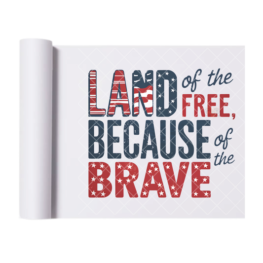 Land Of The Free - Direct Print Film Transfer for T-Shirts, Cotton, Polyester & Blends - High-Quality Print