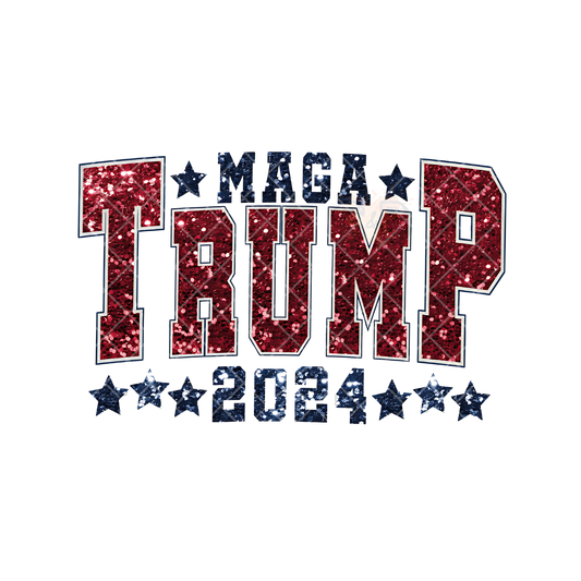 Trump Maga 2024 Glitter PNG