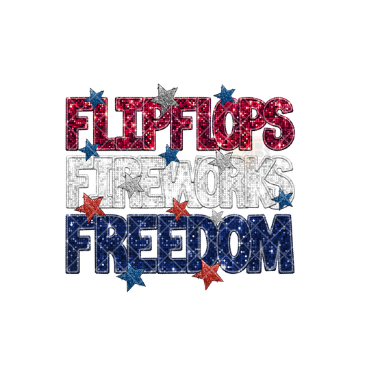 Flipflops Fireworks Freedom Glitter PNG