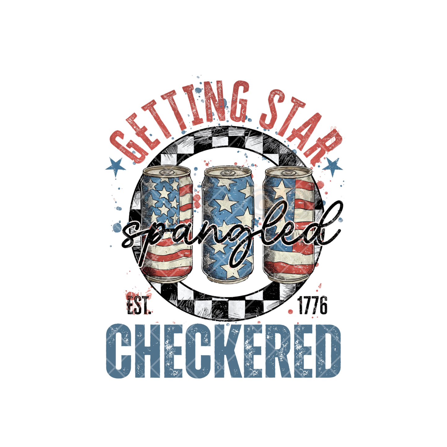 Star Spangled Checkered PNG