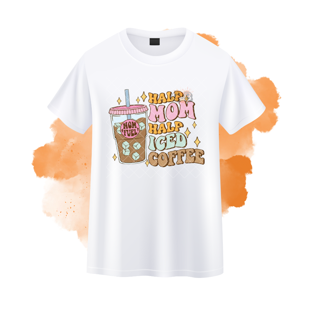 Half Mom Half Iced Coffee T-Shirt