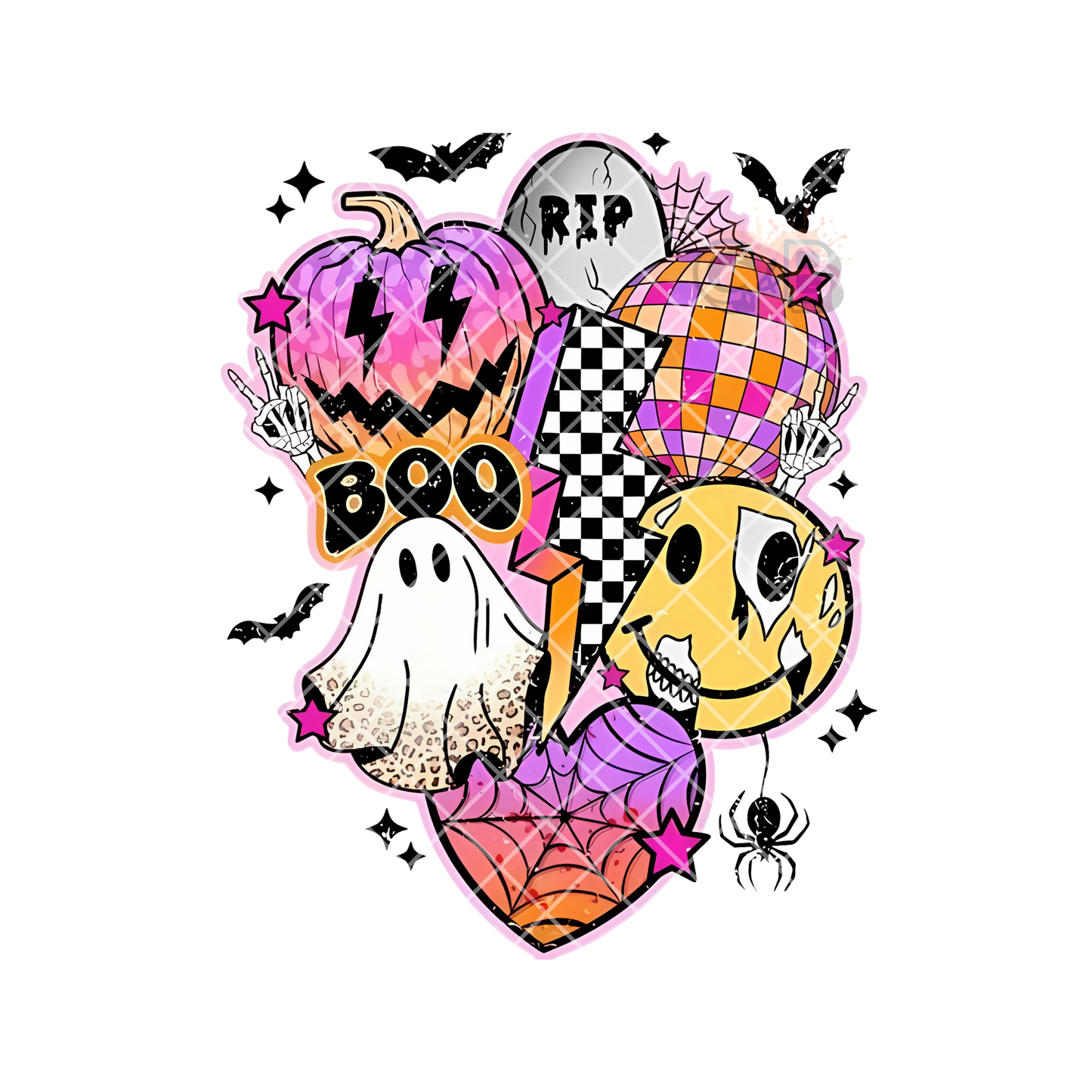 90s Halloween Collage PNG