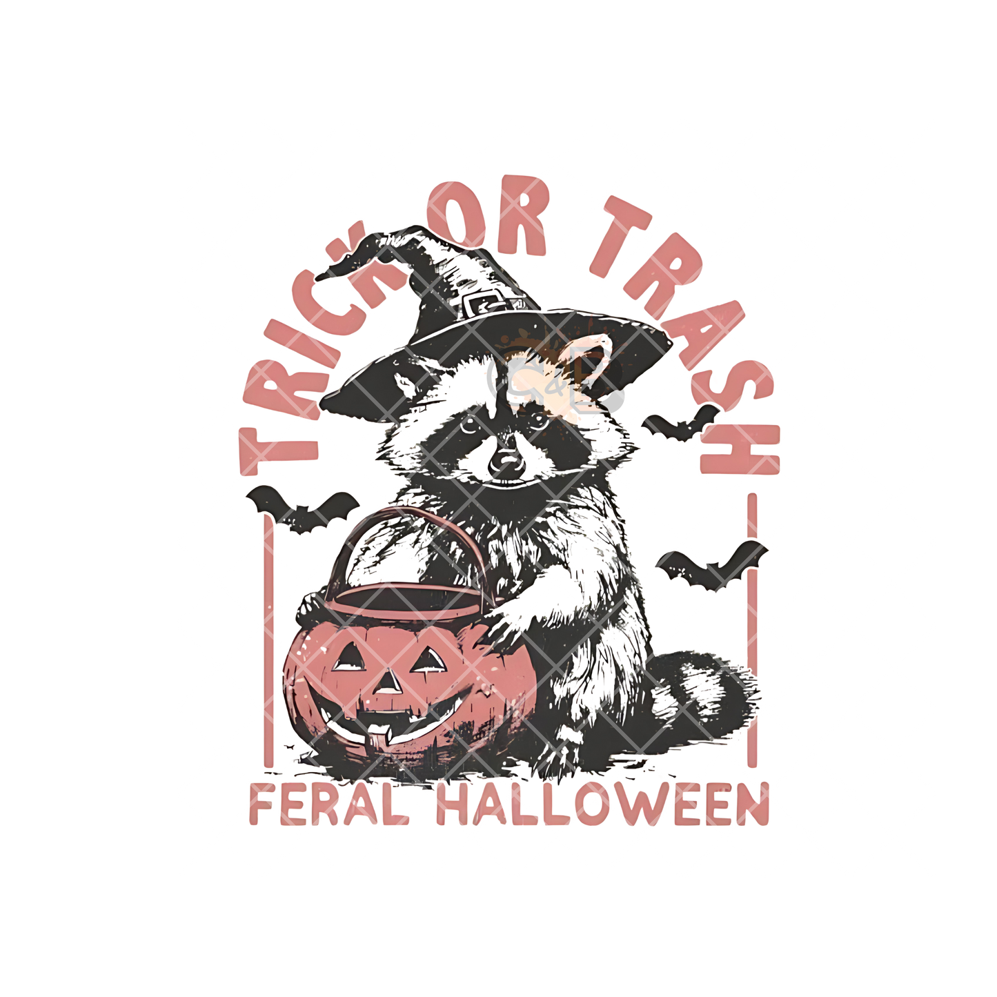 Trick Or Trash Feral Halloween PNG