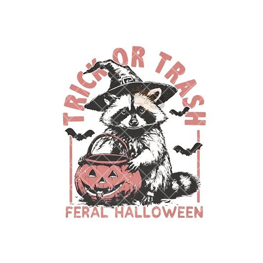 Trick Or Trash Feral Halloween PNG