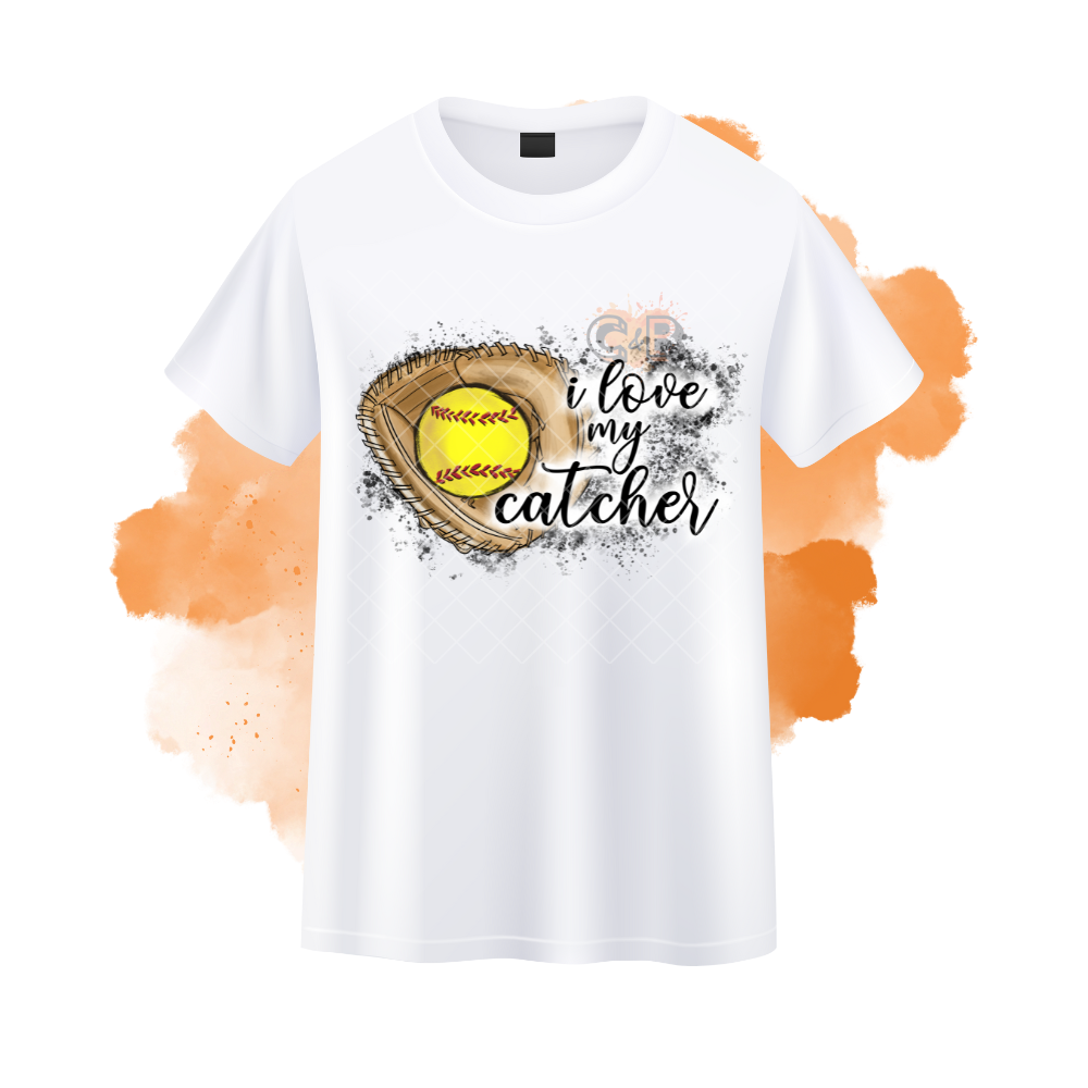 I Love My Catcher Softball T-Shirt