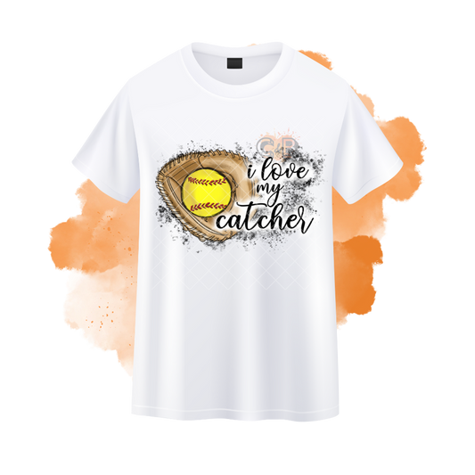 I Love My Catcher Softball T-Shirt