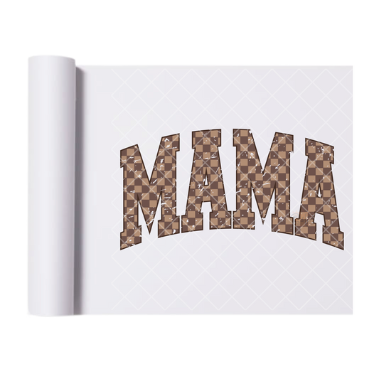 Mama Browns Checkered - Direct Print Film Transfer for T-Shirts, Cotton, Polyester & Blends - High-Quality Print