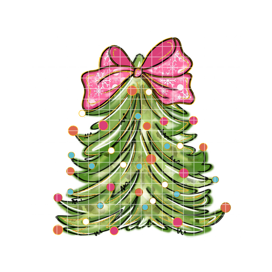 Christmas Tree Pink Bow PNG