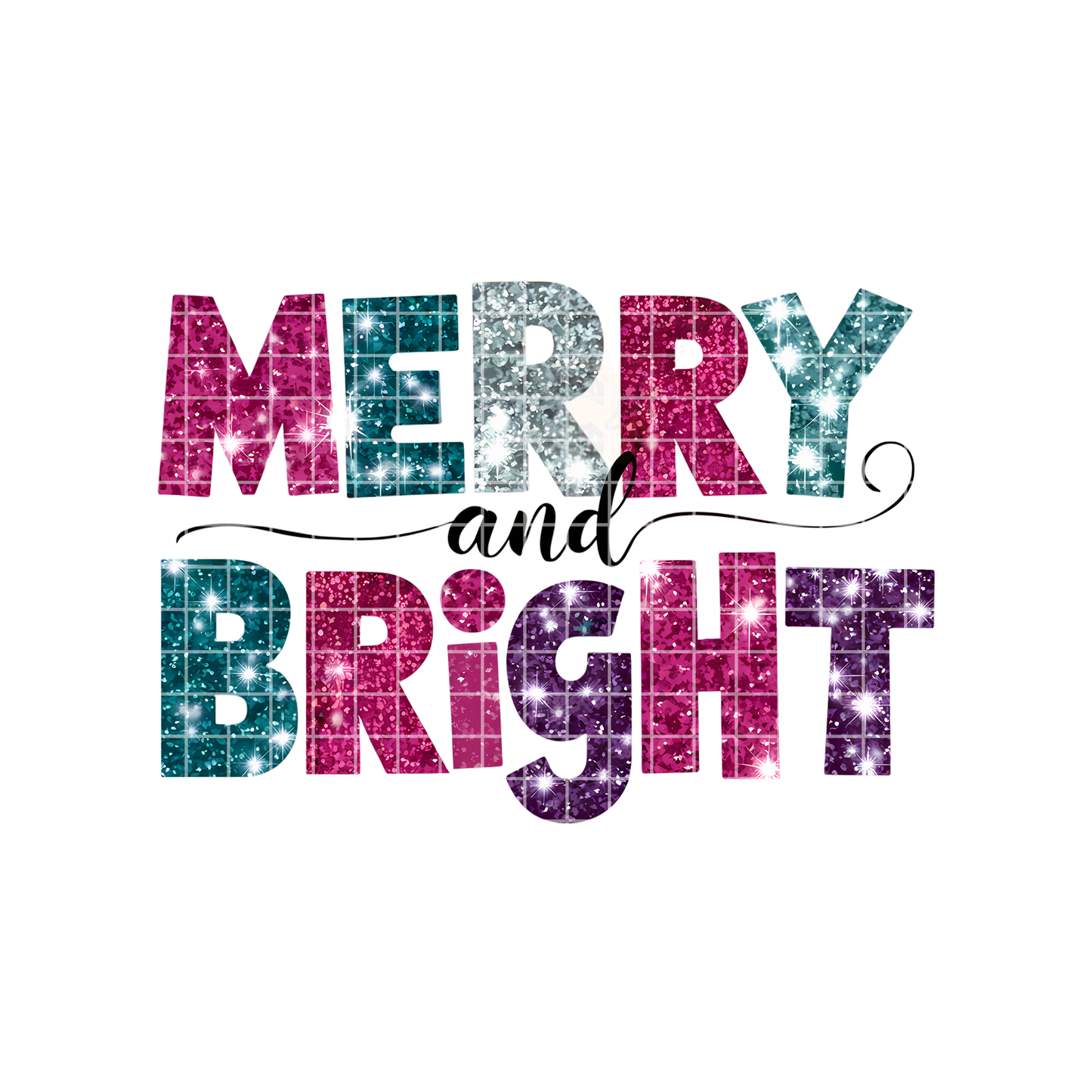 Merry And Bright Glitter Shine PNG