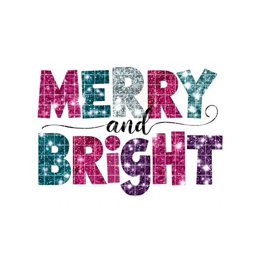 Merry And Bright Glitter Shine PNG