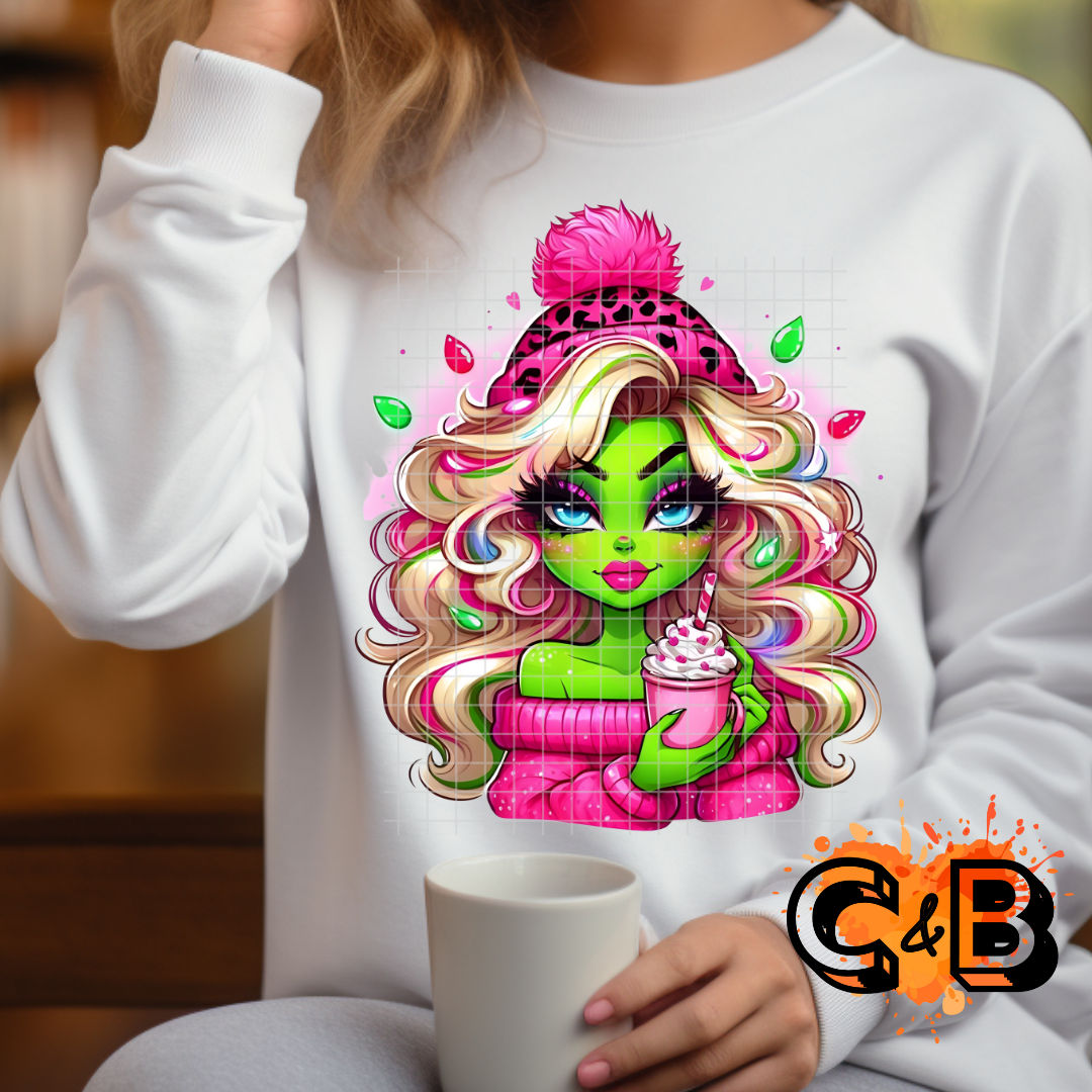 Glam Girl Pink Green Girl T-Shirt